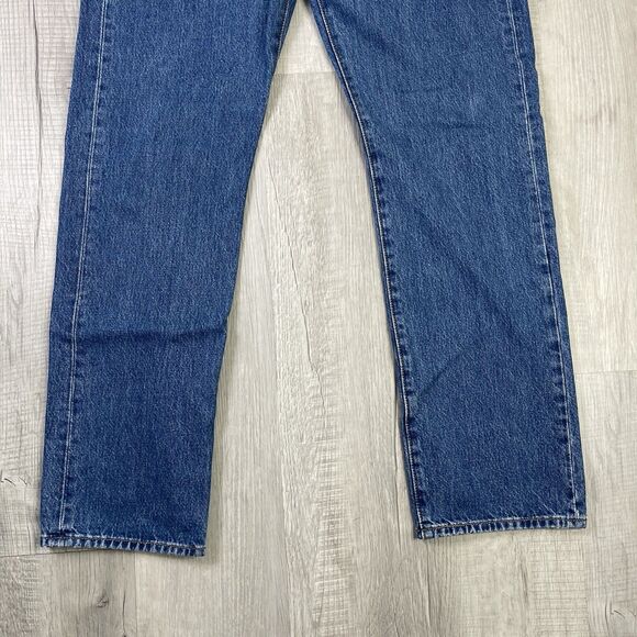 Levis 501 Jeans Mens 33x32 Blue Dark Wash Straight Leg Button Fly Modern I - Picture 3 of 13